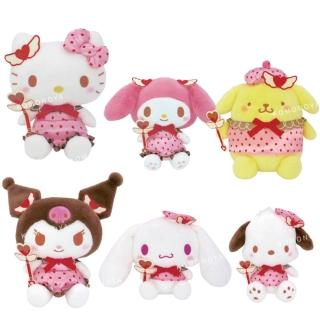 【小禮堂】Sanrio 三麗鷗 S號坐姿絨毛娃娃 邱位元 Kitty 美樂蒂 酷洛米 布丁狗 大耳狗 帕恰狗(平輸品)