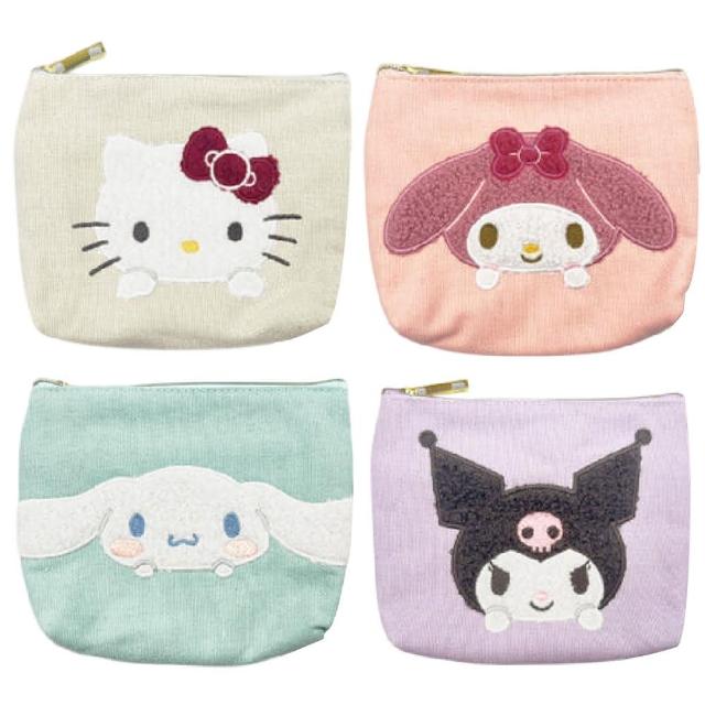 【小禮堂】Sanrio 三麗鷗 拉鍊收納包 探頭款 Kitty 美樂蒂 大耳狗 酷洛米(平輸品)