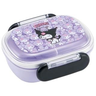 【小禮堂】Skater Sanrio 三麗鷗 酷洛米 透明雙扣便當盒 270ml QAF1AG 紫滿版款(平輸品)