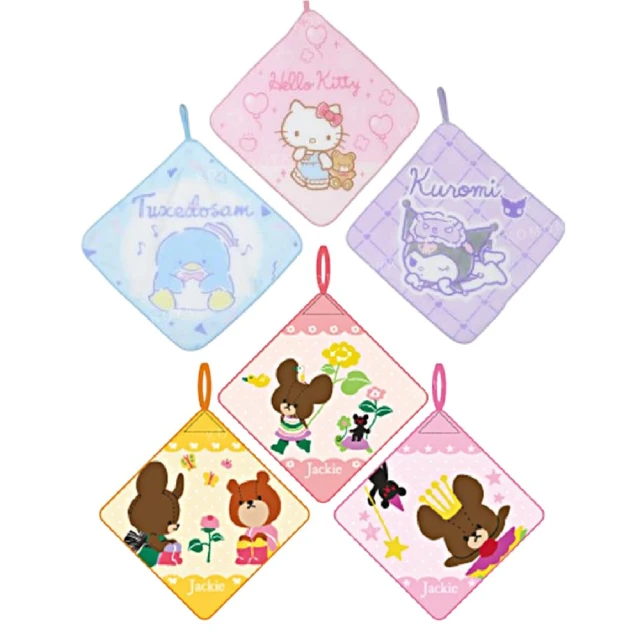 小禮堂 三麗鷗 小熊學校 純棉擦手巾3入組 28x28cm(平輸品)