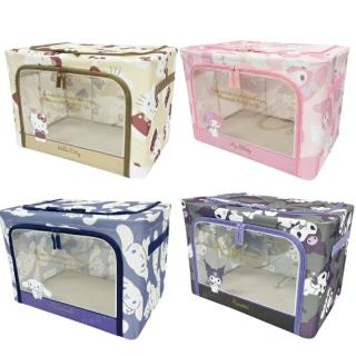【小禮堂】Sanrio 三麗鷗 窗景摺疊收納箱 全身滿版款 Kitty 美樂蒂 酷洛米(平輸品)