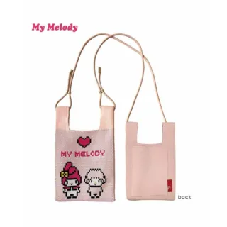 【小禮堂】雙11 Sanrio 三麗鷗 x ROOTOTE 針織斜背袋 像素款 Kitty 大耳狗 庫洛米(平輸品)