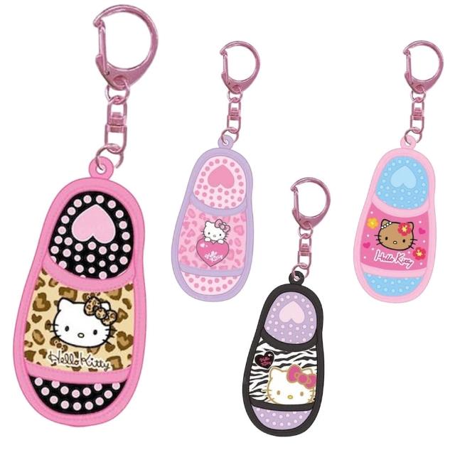 【小禮堂】Sanrio 三麗鷗 Hello Kitty 拖鞋造型鑰匙圈 澀谷辣妹(平輸品)