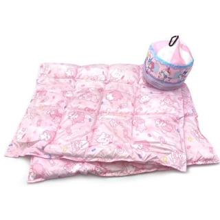 【小禮堂】Sanrio 三麗鷗大集合 造型收納包涼被 100x60cm 旋轉木馬款(平輸品)