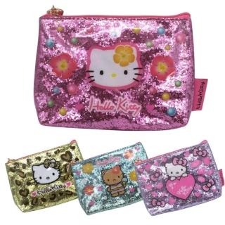 【小禮堂】Sanrio 三麗鷗 Hello Kitty 閃亮化妝包 澀谷辣妹(平輸品)