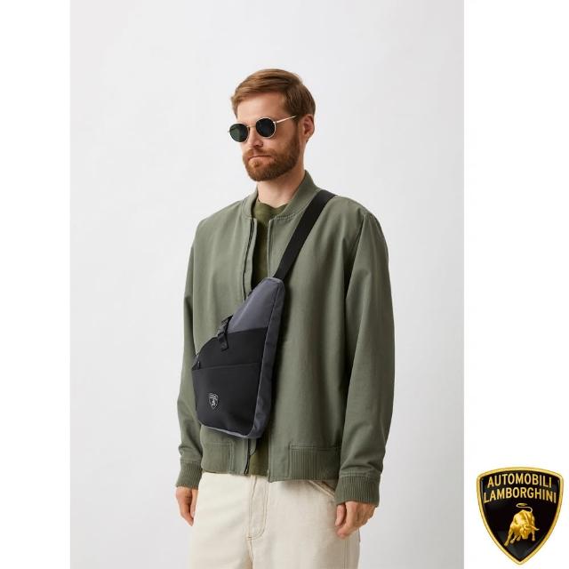 【Automobili Lamborghini】藍寶堅尼 限量2折 義大利頂級皮革斜背包側背包 0450T 全新專櫃展示品(