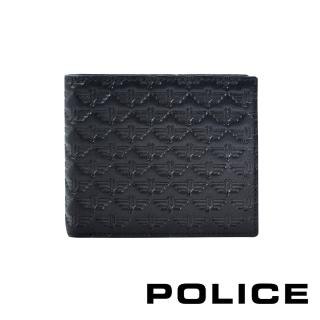 【POLICE】限量2折 頂級小牛皮4卡1零錢袋男用皮夾 艾爾頓系列 全新專櫃展示品(黑色 贈送禮提袋)