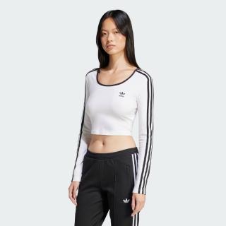 【adidas 愛迪達】ADICOLOR 3-STRIPES 短版長袖上衣 女 - Originals JD4625