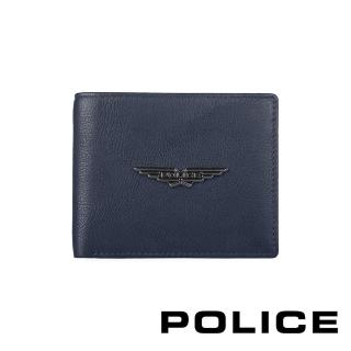 【POLICE】限量2折 頂級小牛皮8卡男用皮夾 飛行者系列 全新專櫃展示品(深藍色 贈送禮提袋)