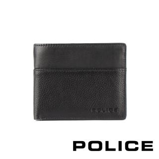 【POLICE】限量2折 頂級小牛皮4卡零錢袋男用皮夾 雅尼系列 全新專櫃展示品(黑色 贈禮盒提袋)