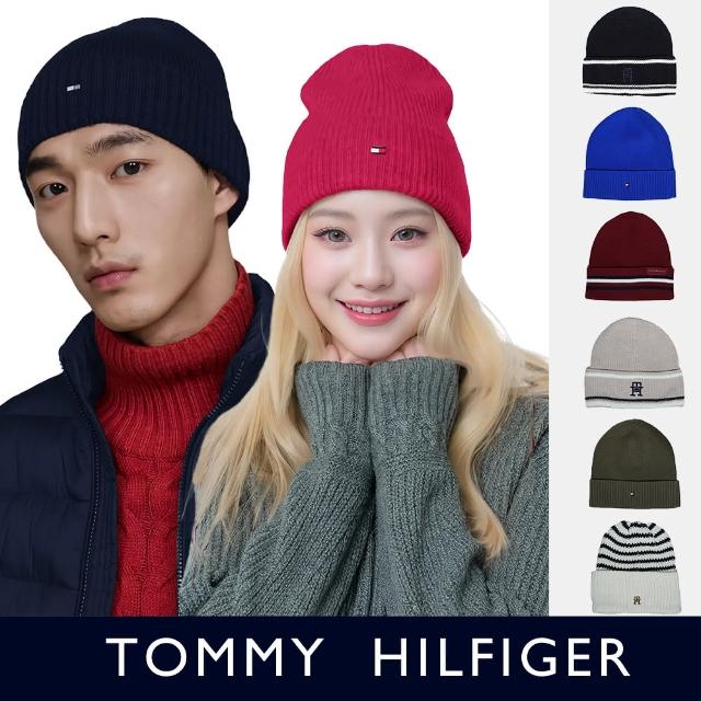 【Tommy Hilfiger】TOMMY 經典刺繡Logo毛帽-多色組合(平輸品/保暖舒適)