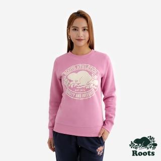 【Roots】Roots女裝- HERITAGE BEAVER 圓領上衣(粉紫色)