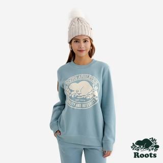 【Roots】Roots女裝- HERITAGE BEAVER 圓領上衣(藍色)