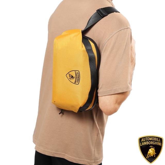 【Automobili Lamborghini】母親節禮物 藍寶堅尼 限量2折 義大利頂級腰包側背包 0401T 全新專櫃展示品(ca