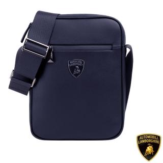【Automobili Lamborghini】真皮 藍寶堅尼 限量2折 義大利頂級小牛皮斜揹包側揹包 0186M 全新專