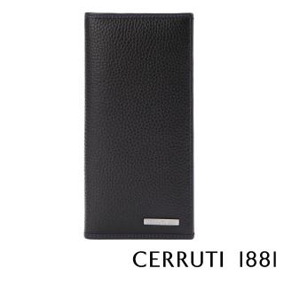 【Cerruti 1881】限量2折 義大利原裝進口 頂級小牛皮6卡長夾皮夾 5991M 全新專櫃展示品(黑色 送禮盒提袋)