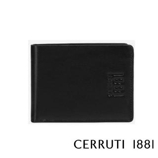 【Cerruti 1881】限量2折 義大利原裝進口 頂級小牛皮5卡短夾皮夾 5922M 全新專櫃展示品(黑色 送禮盒提袋)