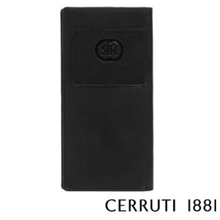 【Cerruti 1881】限量2折 義大利原裝進口 頂級小牛皮12卡長夾皮夾 5708M 全新專櫃展示品(黑色 送禮盒提袋)
