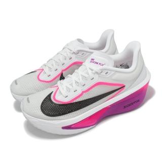 【NIKE 耐吉】競速跑鞋 Wmns Zoom Fly 6 女鞋 男鞋 白 粉紅 紫 輕量 回彈 碳板(FN8455-101)