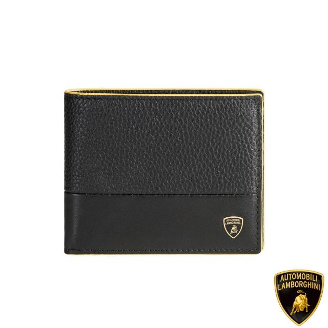 【Automobili Lamborghini】 藍寶堅尼 限量2折 義大利頂級小牛皮8卡皮夾 LBPU00128M 全新專