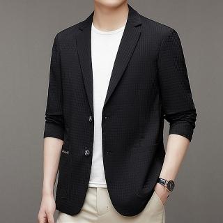 【米蘭精品】現貨出清 不退換 西裝外套休閒西服(夏季輕薄西服純色男外套父親節禮物4色74eb2)
