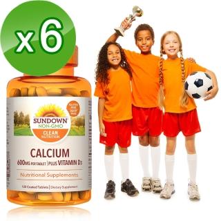 【Sundown 日落恩賜】鈣600mg Plus D3加強錠6瓶組(共720錠)