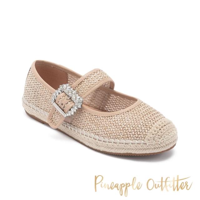 【Pineapple Outfitter】EAMON 編織鑽釦平底娃娃鞋(粉色)
