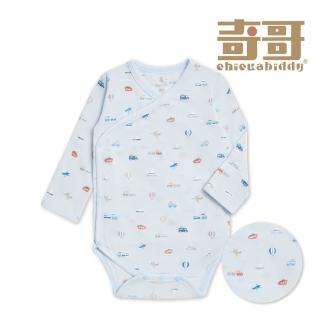 【奇哥】Chic a Bon 嬰幼童裝 環遊世界長袖開襟包屁衣/兔裝-天絲洞感緹花布(3-6個月)