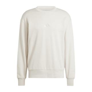 【adidas 愛迪達】M A SZN FT CRW 男 長袖上衣 休閒長袖 舒適 圓領 套頭衫 米白(IY6550)