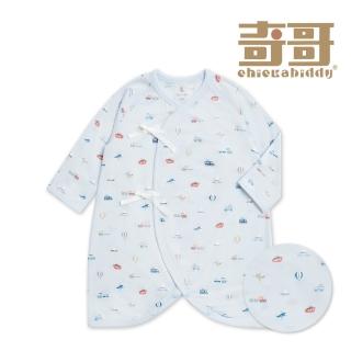 【奇哥】Chic a Bon 嬰幼童裝 環遊世界肚衣蝴蝶兔裝/包屁衣-天絲洞感緹花布(0-6個月)