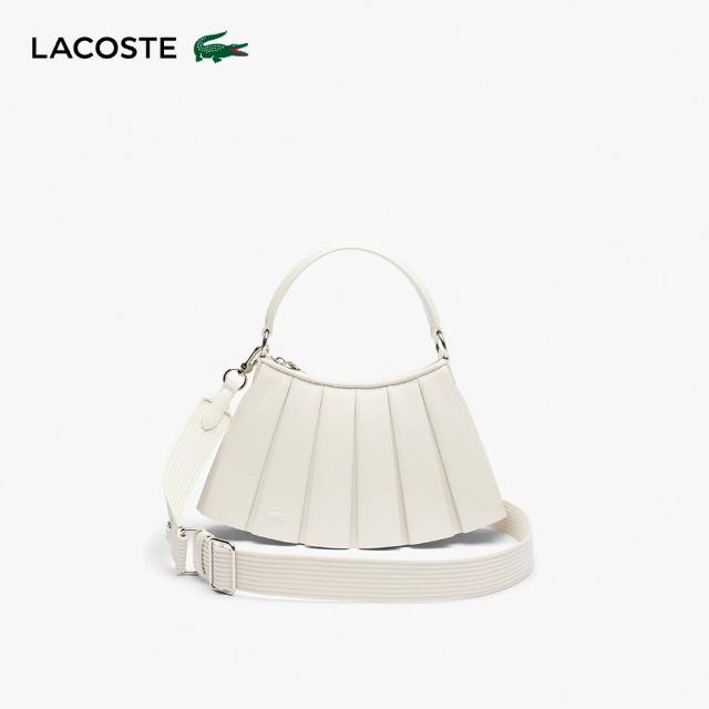 【LACOSTE】包款-小號 Runway Lenglen皮革肩背包(米色)