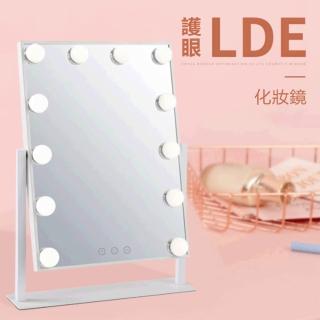 LED化妝鏡 家用美妝鏡燈(大燈泡三色調光美妝鏡 補光鏡 梳妝鏡補光化妝鏡鏡子 ins網紅鏡)