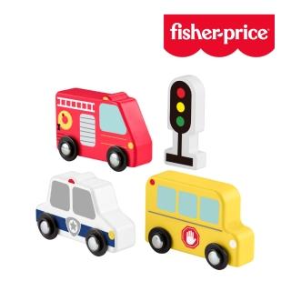 【Fisher price 費雪】木製小車組(寶寶安撫/嬰兒玩具/彌月禮/新生兒)