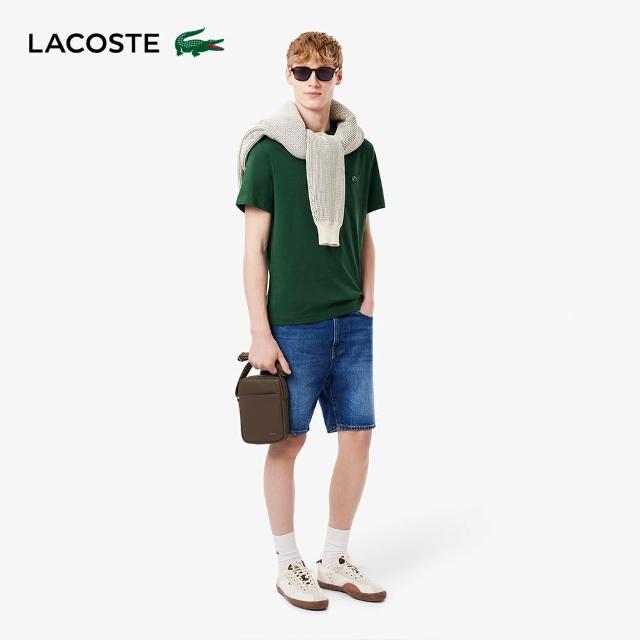 【LACOSTE】包款-男士經典斜背方包(棕色)