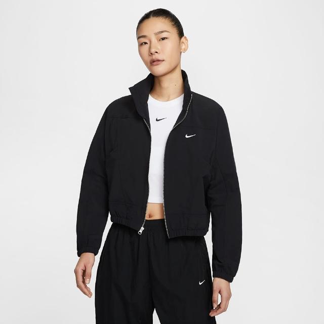 【NIKE 耐吉】外套 女 運動立領外套 防潑水 寬鬆版型 AS W NSW EVRTHNG WVN RPL UV 黑 HJ1000-010