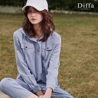 【Diffa】連帽設計環保素材上衣-女