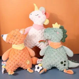 【OMRUI】豆豆絨嬰兒睡覺哄睡安撫巾 安撫娃娃 安撫玩偶 新生兒陪睡毛絨玩具 彌月禮