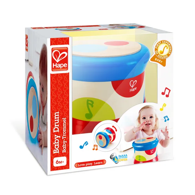 【德國Hape】滾滾樂電子音樂鼓(木製玩具/木頭玩具/彌月禮/生日禮)