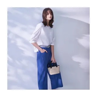 【Diffa】簡約後腰鬆緊長寬褲-女