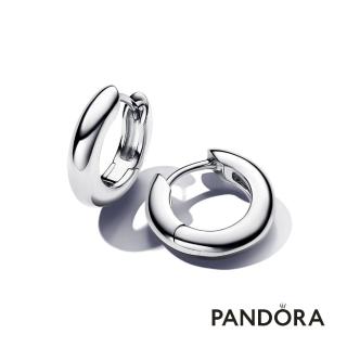 【Pandora 官方直營】自然圓弧耳環圈(925銀)