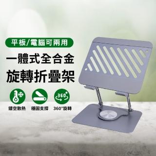【CITY BOSS】W11 平板/筆電升降旋轉金屬支架 穩固雙桿折疊(合金雙軸｜鏤空散熱｜多點防滑矽膠)
