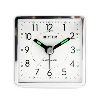 【RHYTHM 麗聲】官方直營  輕巧迷你多彩隨身小鬧鐘(簡約白)