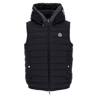 【MONCLER】春夏新款 男款 BOURGET 連帽羽絨背心-深藍色(2號USA-M、4號USA-XL、5號USA-XXL)