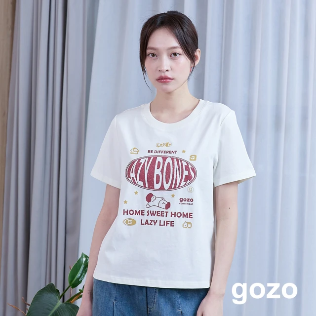 gozo g字繡花落肩彈力牛仔襯衫(兩色) 推薦