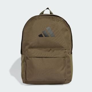 【adidas 愛迪達】後揹包 運動包 書包 旅行包 大容量 雙層 CLSC BARS BP 棕 IS7051(2480)