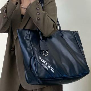 【KT DADA】簡約手提包 大包包 包包女 腋下包 肩揹包 托特包 軟皮包包 大容量 黑色包包 個性包