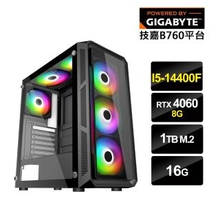 【技嘉平臺】i5十核GeForce RTX4060{AI-XC4}獨顯電玩機(i5-14400F/B760/16G/1TB M.2)
