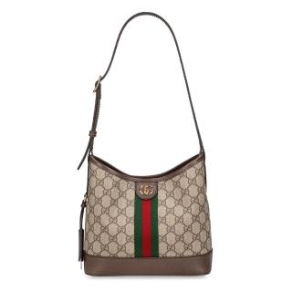 【GUCCI 古馳】781402 2024新款經典ophidia系列GG Supreme帆布單肩背小型托特包(棕色)