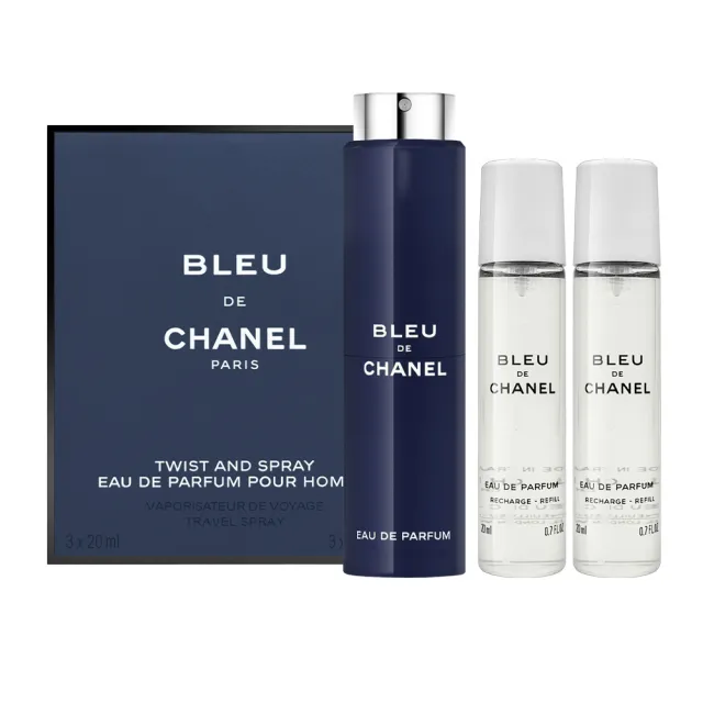 【CHANEL 香奈兒】BLEU 藍色男性隨身香水 20ml*3(國際航空版)