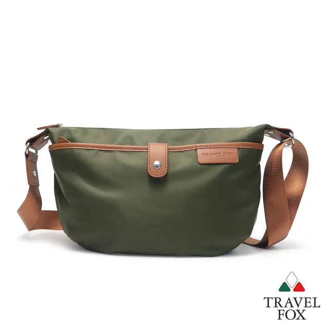 【TRAVEL FOX 旅狐】柔軟皮飾半月斜背包/側背包/女包(TB835-17 森綠)